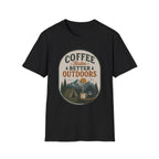 Coffee Tastes Better Outdoors Badge T-Shirt