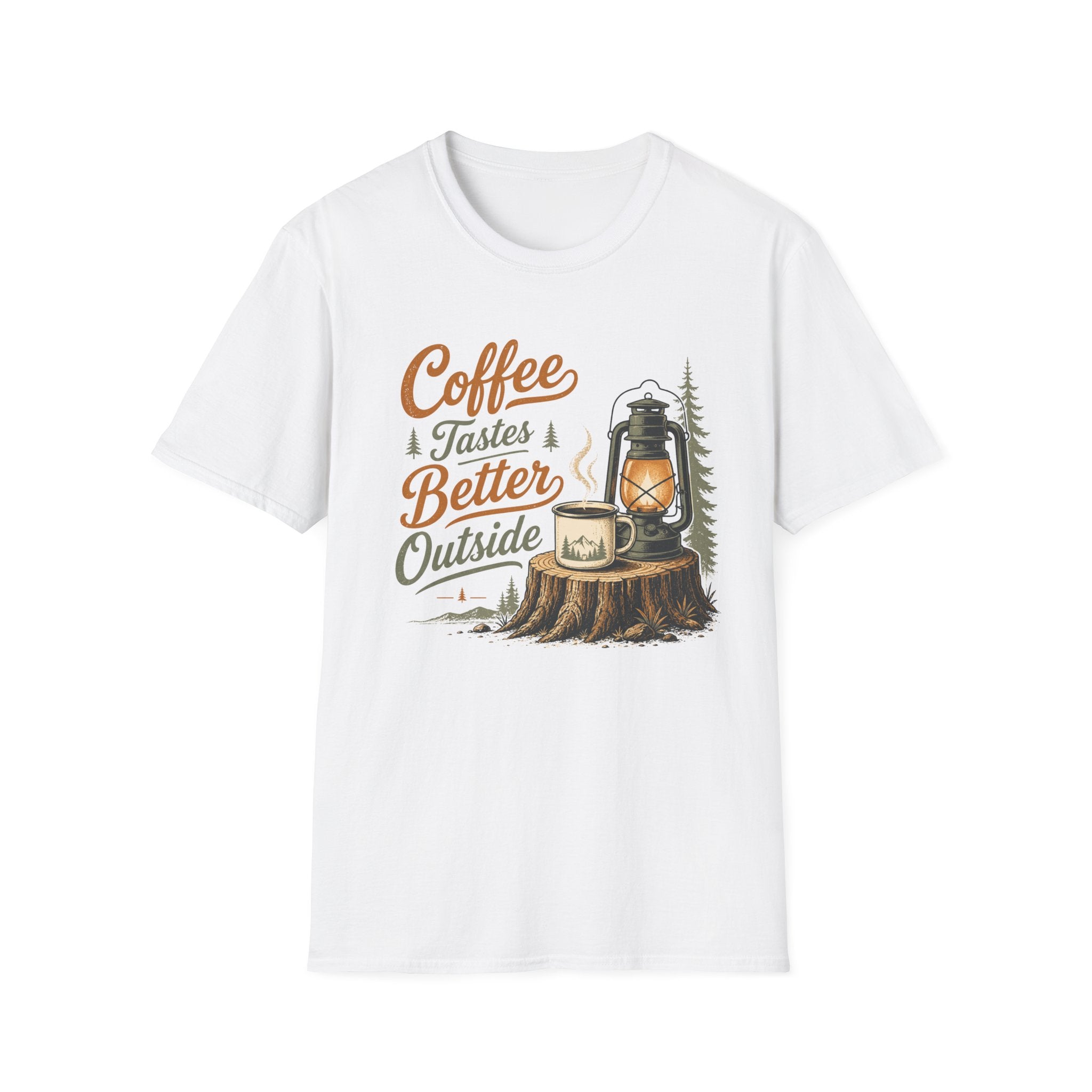 Coffee Is Better Outside graphic on a unisex cotton tee — Trail & Ember Co. outdoor apparel