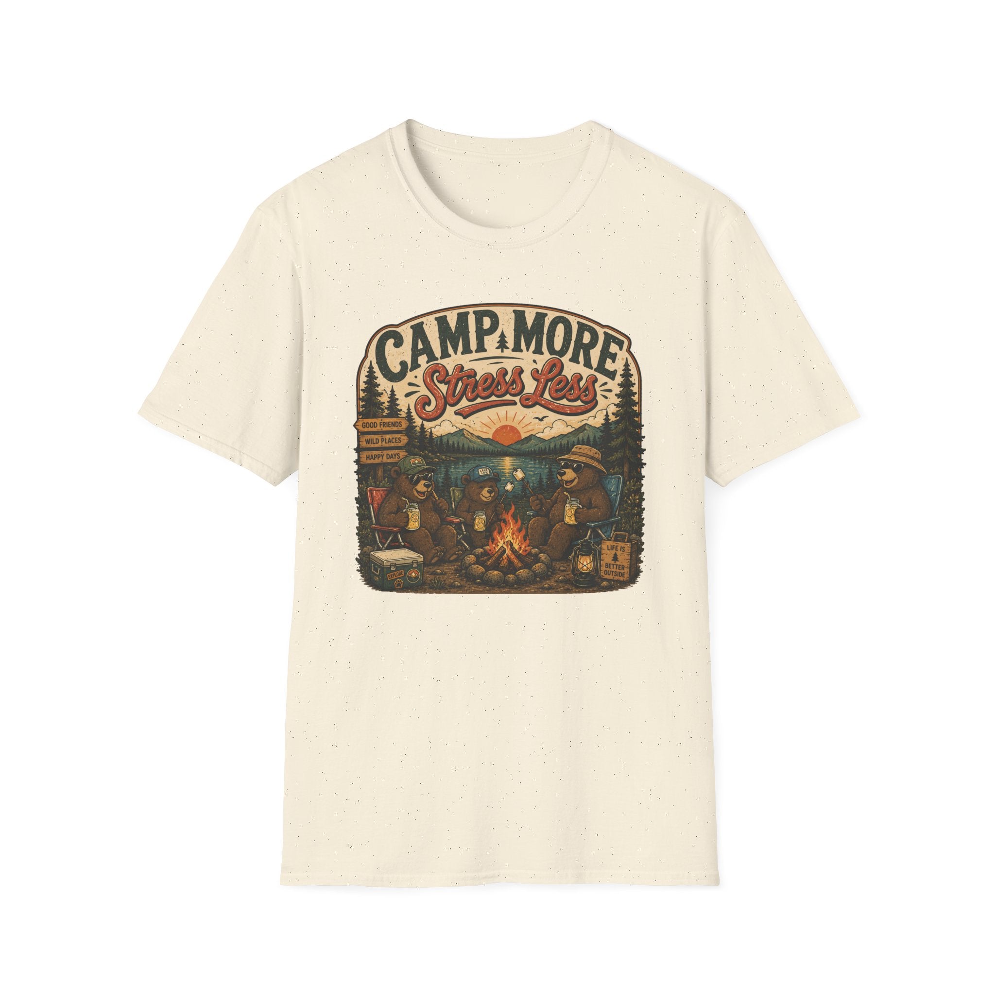 Camp More Stress Less - T-Shirt