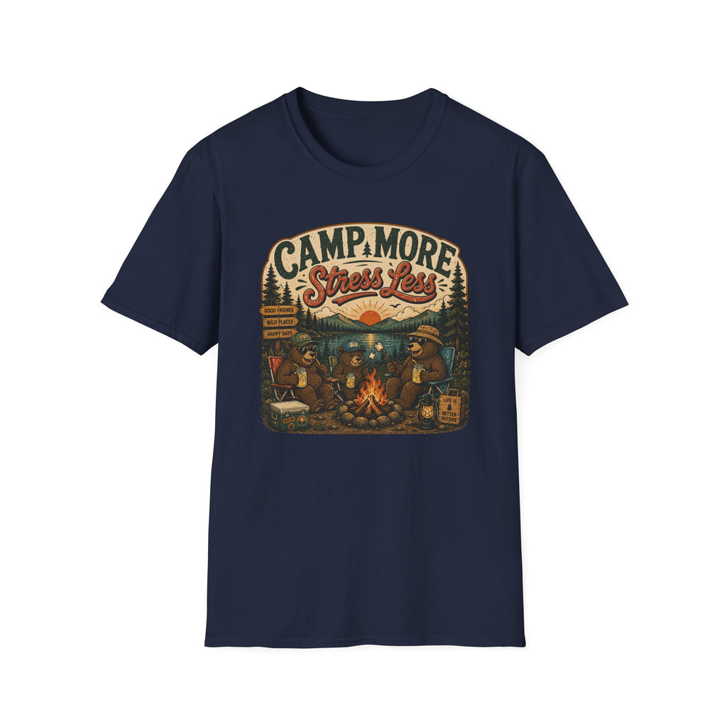 Camp More Stress Less - T-Shirt