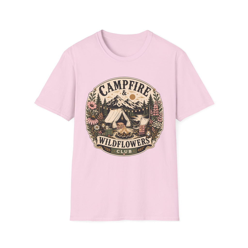 Wildflower graphic on a unisex cotton tee — Trail & Ember Co. outdoor apparel