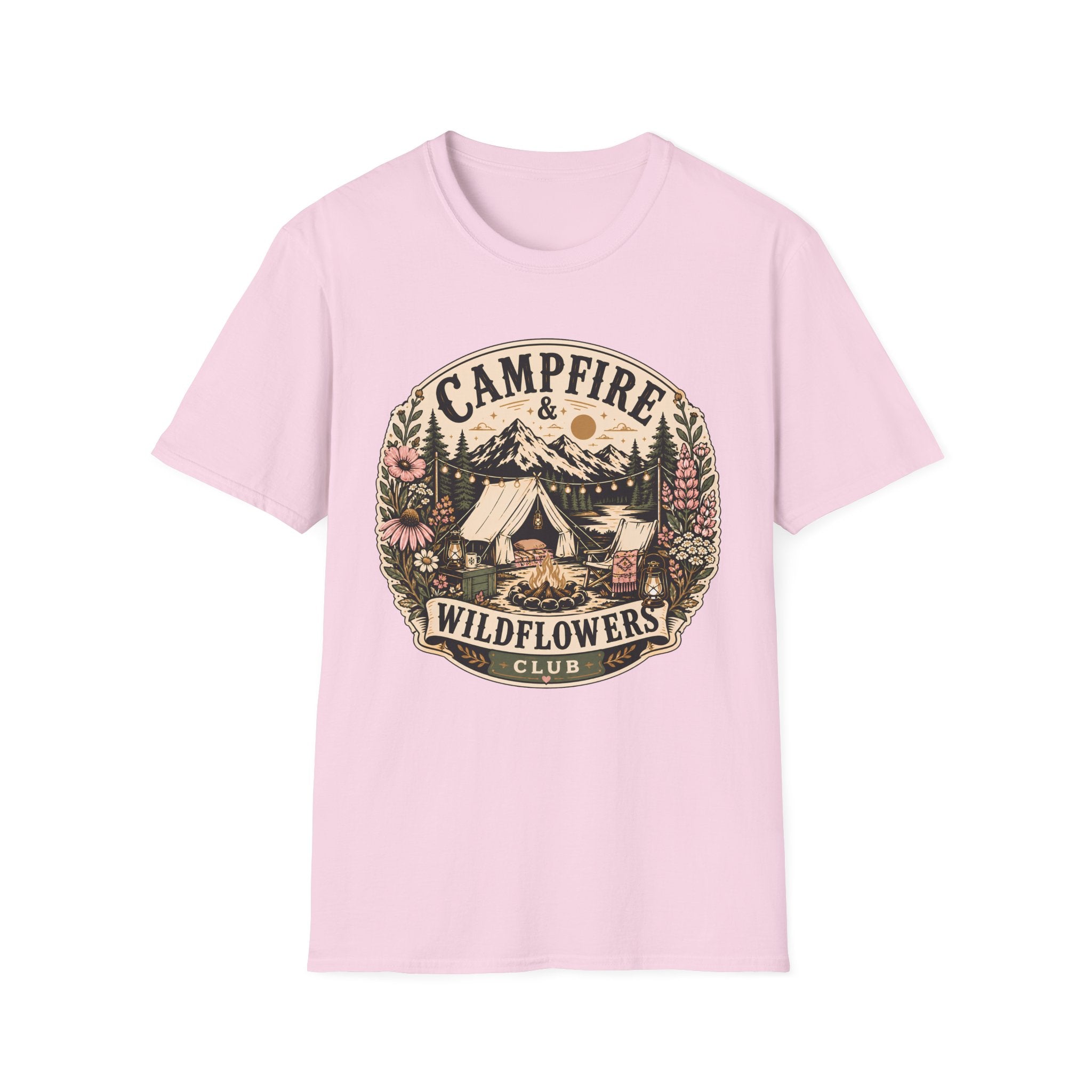 Wildflower graphic on a unisex cotton tee — Trail & Ember Co. outdoor apparel