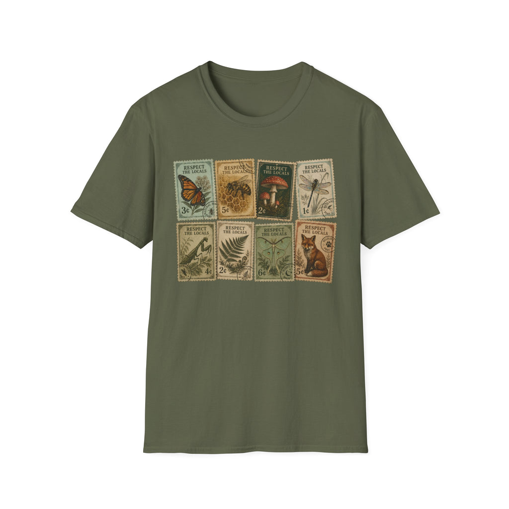 Respect The Locals Vintage Stamps T-Shirt