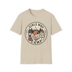 Girls Who Camp graphic on a unisex cotton tee — Trail & Ember Co. outdoor apparel