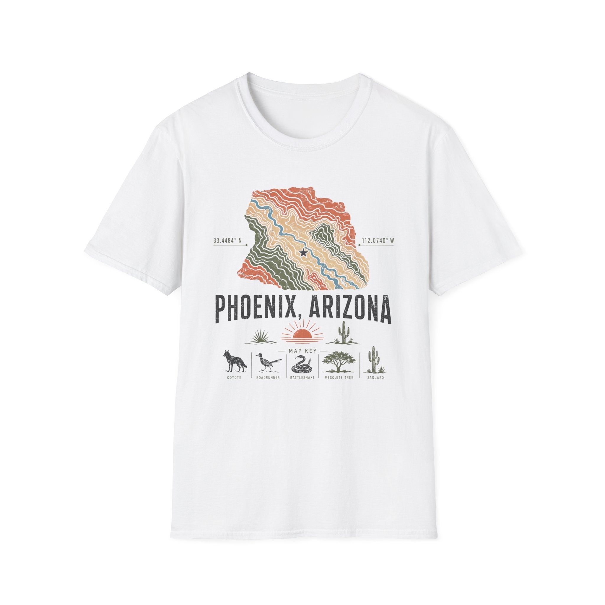 Phoenix Arizona graphic on a unisex cotton tee — Trail & Ember Co. outdoor apparel
