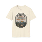 Coffee Tastes Better Outdoors Badge T-Shirt