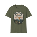 Coffee Tastes Better Outdoors Badge T-Shirt