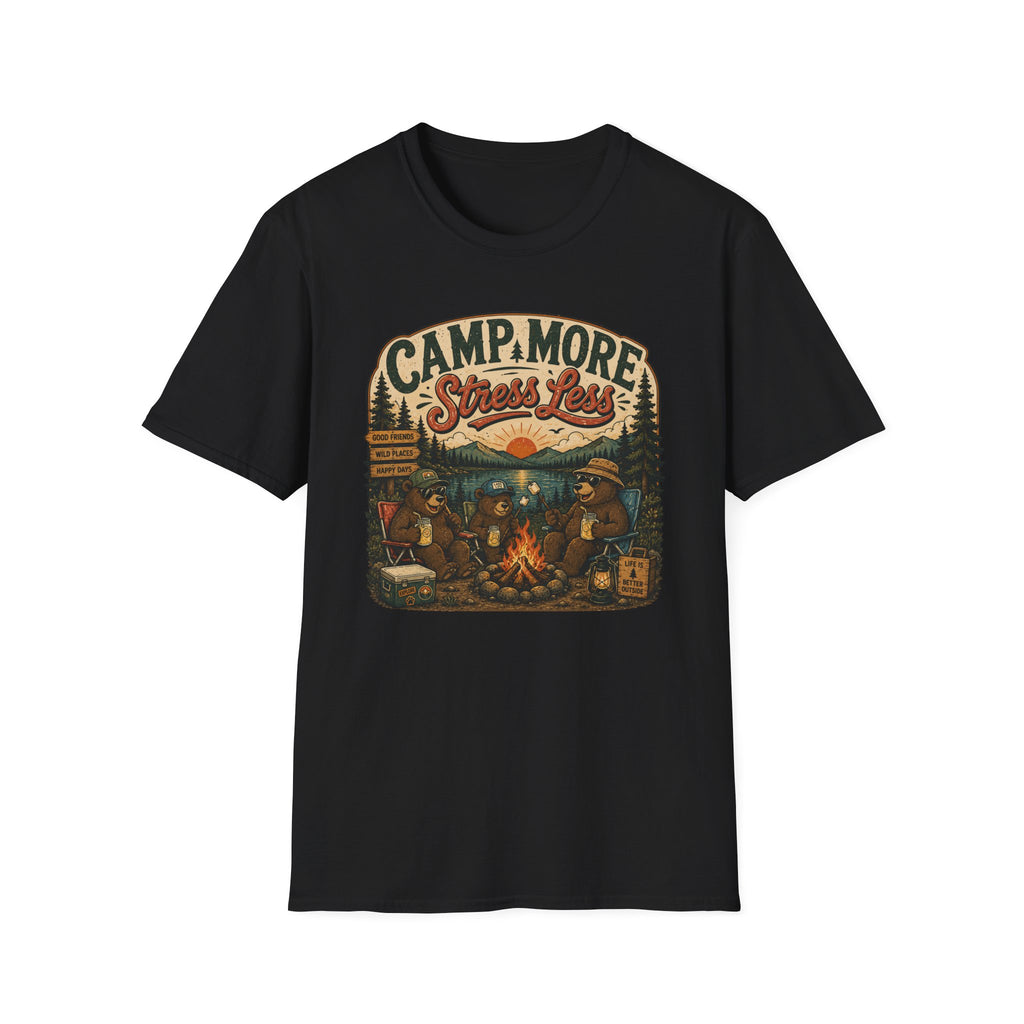 Camp More Stress Less - T-Shirt