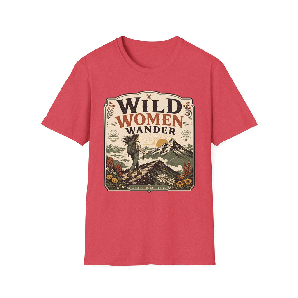 Wild Women Wander graphic on a unisex cotton tee — Trail & Ember Co. outdoor apparel