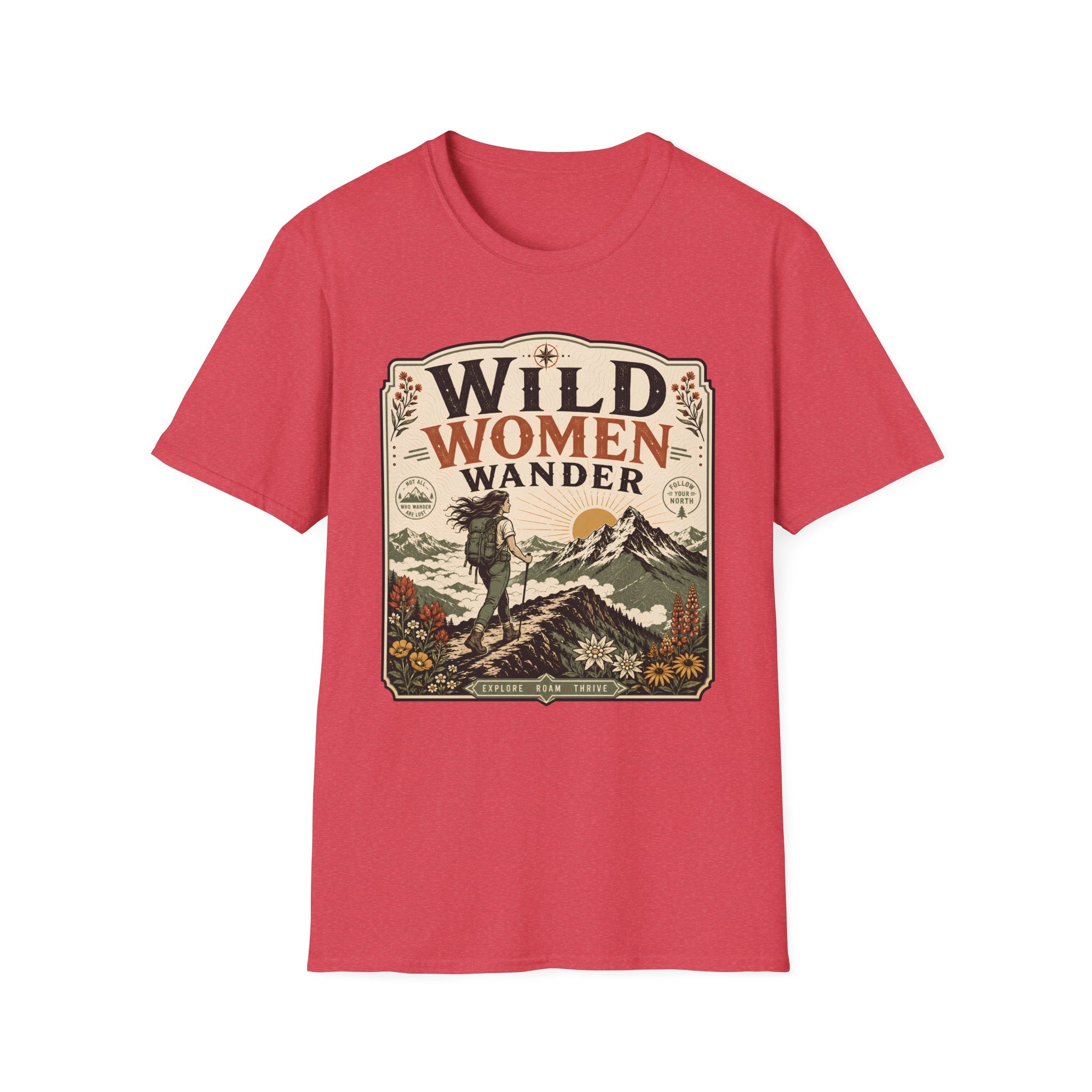 Wild Women Wander graphic on a unisex cotton tee — Trail & Ember Co. outdoor apparel