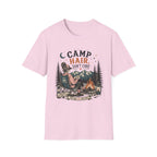 Camp Hair Don't Care graphic on a unisex cotton tee — Trail & Ember Co. outdoor apparel