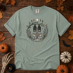 Bay Comfort Colors t-shirt featuring a hammock strung between two trees with boots kicked off underneath, Trail & Ember Co.