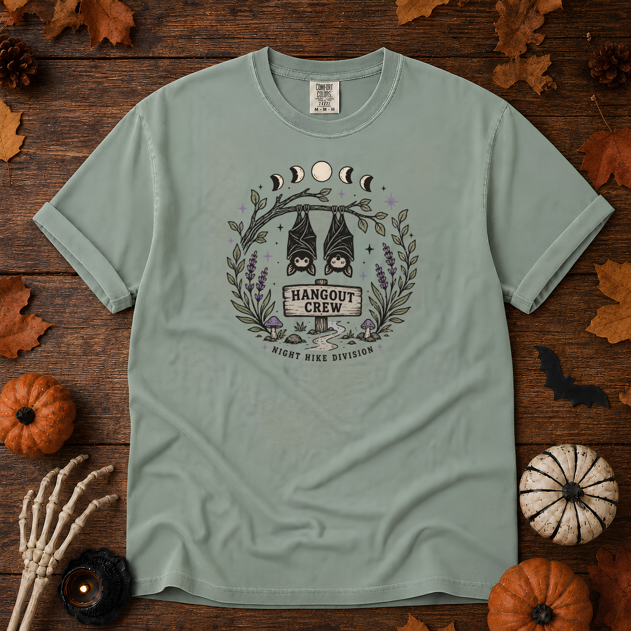Bay Comfort Colors t-shirt featuring a hammock strung between two trees with boots kicked off underneath, Trail & Ember Co.