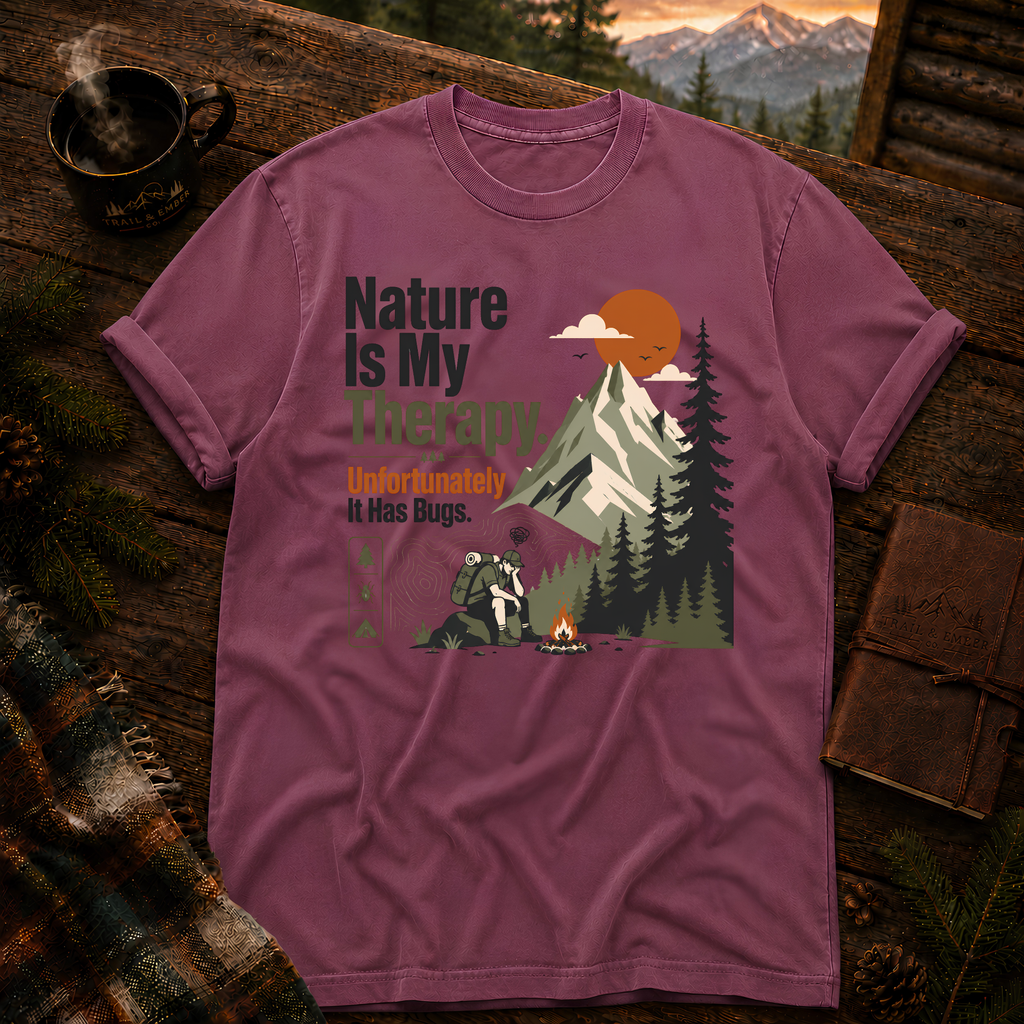 Berry Comfort Colors 1717 t-shirt with Find Your Own Trail design — Trail & Ember Co.