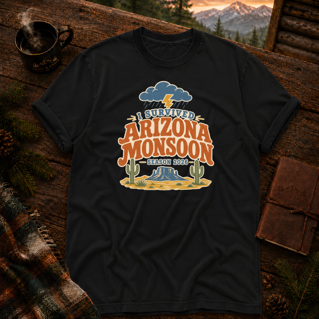 Black Comfort Colors 1717 t-shirt with Arizona Monsoon design — Trail & Ember Co.