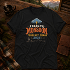 Black Comfort Colors t-shirt with Forecast Chaos Arizona monsoon design — Trail & Ember Co.