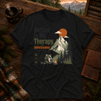 Black Comfort Colors 1717 t-shirt with Find Your Own Trail design — Trail & Ember Co.