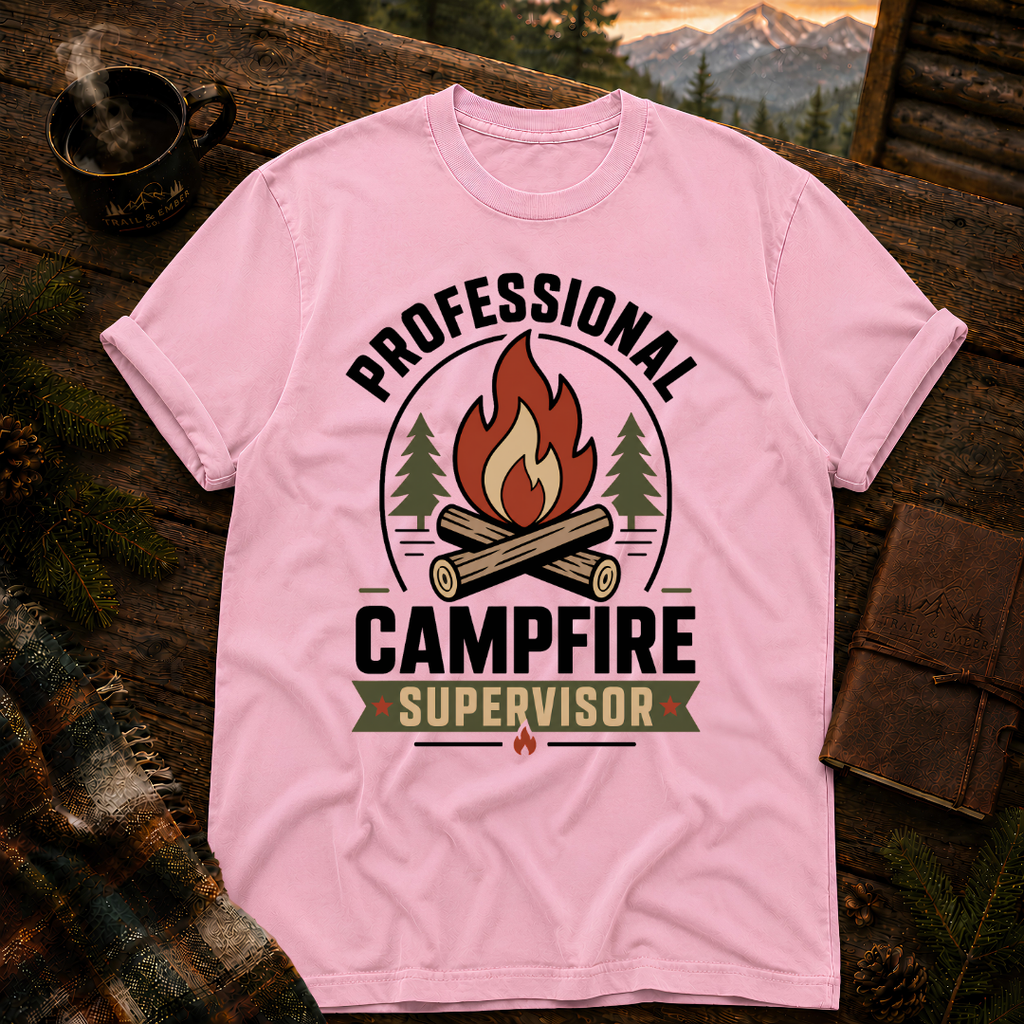 Blossom Comfort Colors 1717 t-shirt with Campfire Supervisor design — Trail & Ember Co.