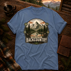 Blue Jean Comfort Colors 1717 t-shirt with Born for the Backcountry design — Trail & Ember Co.