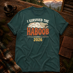 I Survived the Haboob tee in Blue Spruce — Arizona dust storm design on garment-dyed Comfort Colors cotton