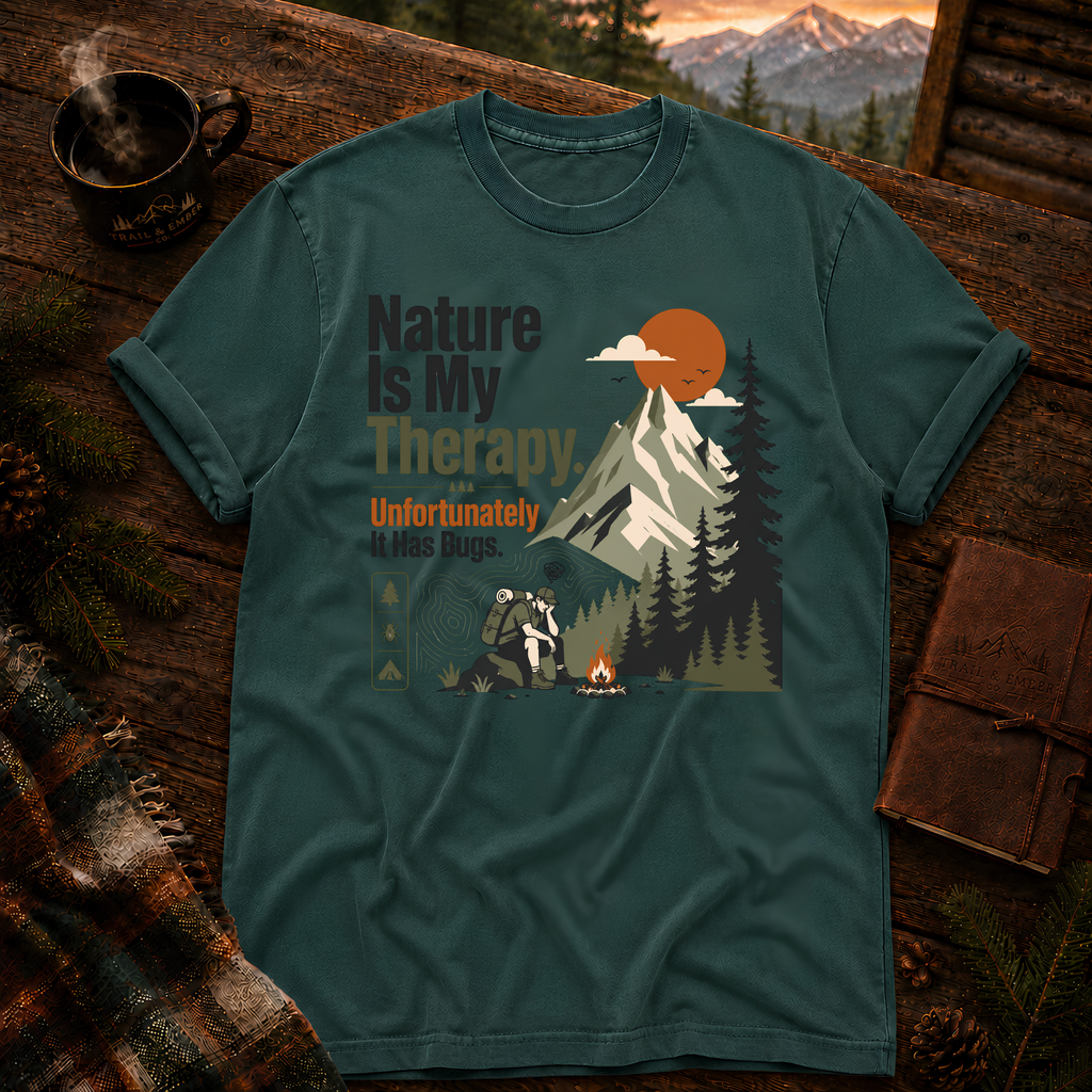 Blue Spruce Comfort Colors 1717 t-shirt with Find Your Own Trail design — Trail & Ember Co.