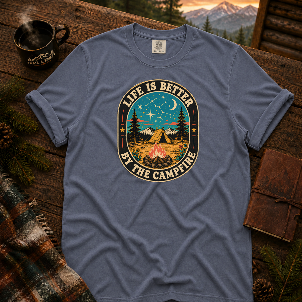 Life Is Better Comfort Colors T-Shirt in Blue Jean