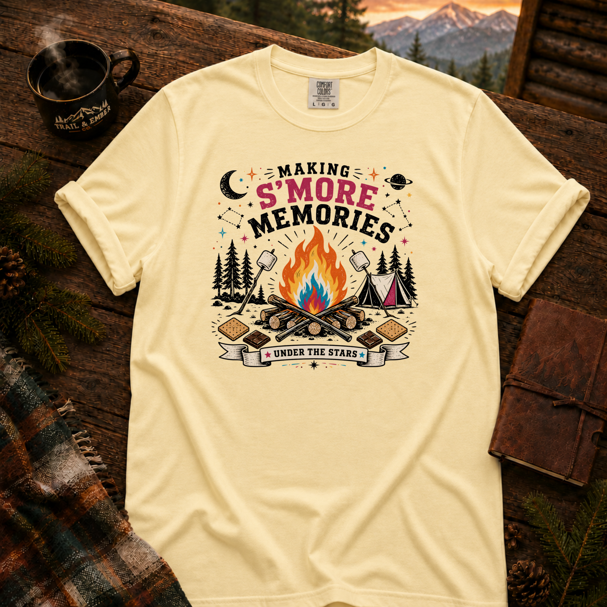 S'More Memories Comfort Colors T-Shirt in Butter