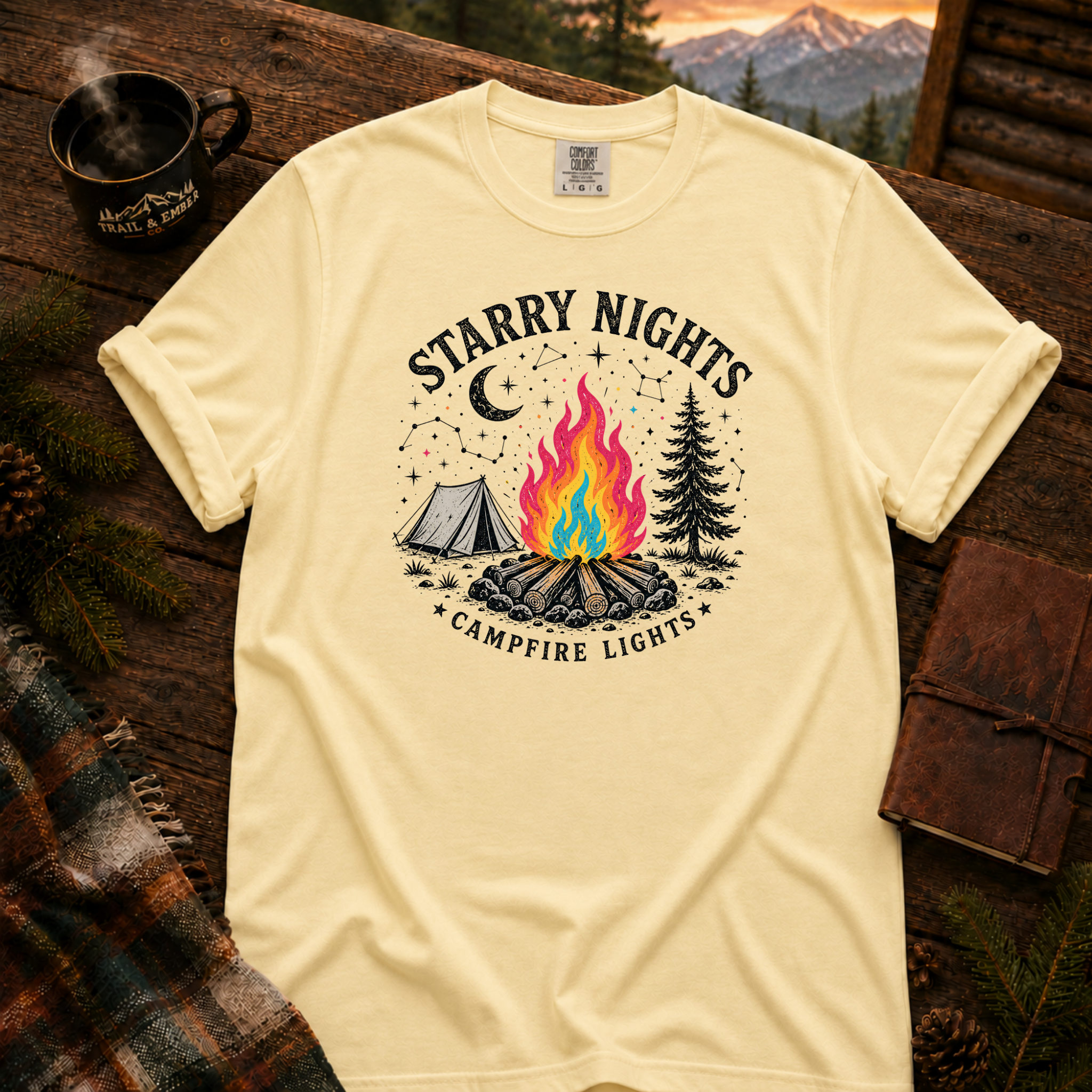 Starry Night Comfort Colors T-Shirt in Butter