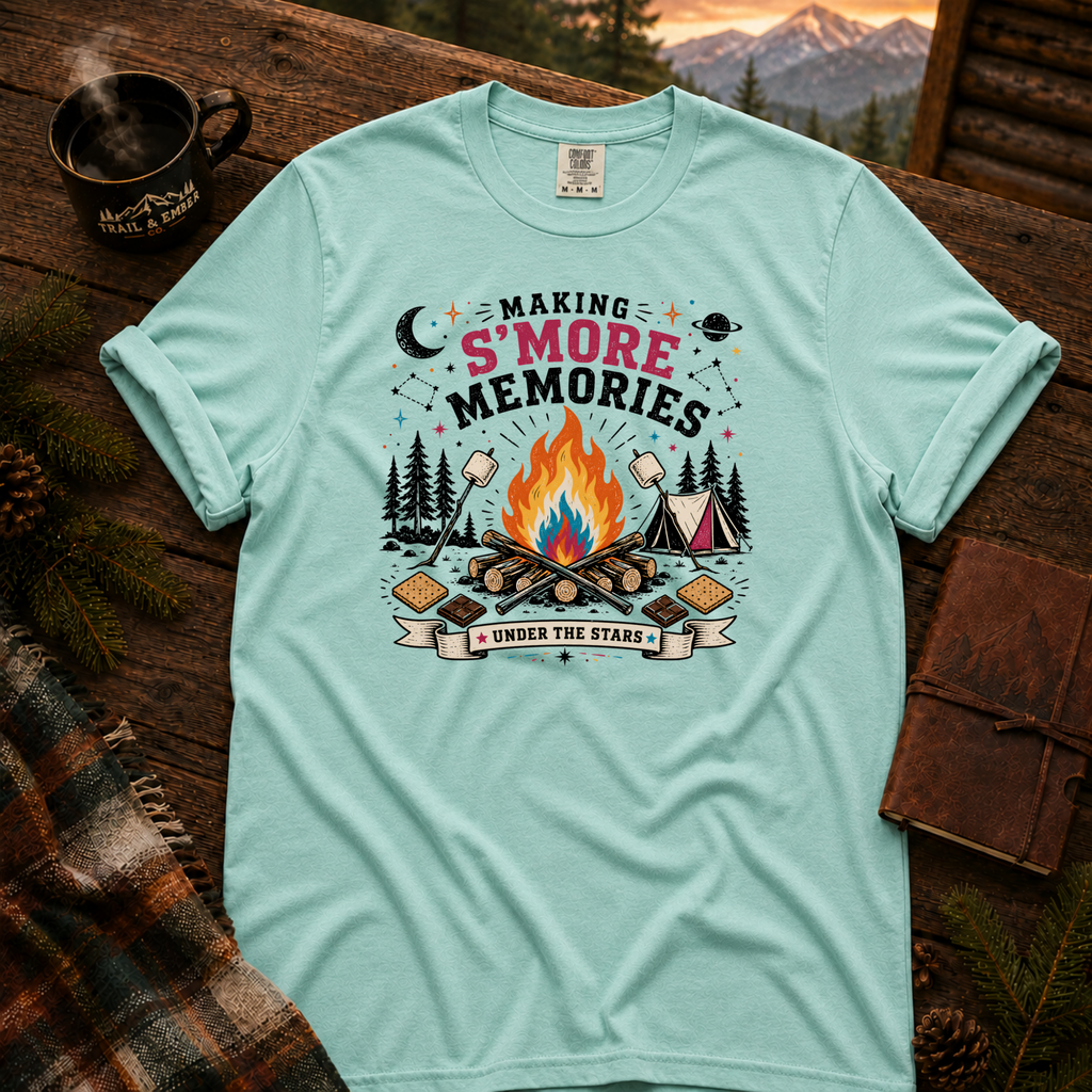 S'More Memories Comfort Colors T-Shirt in Chalky Mint