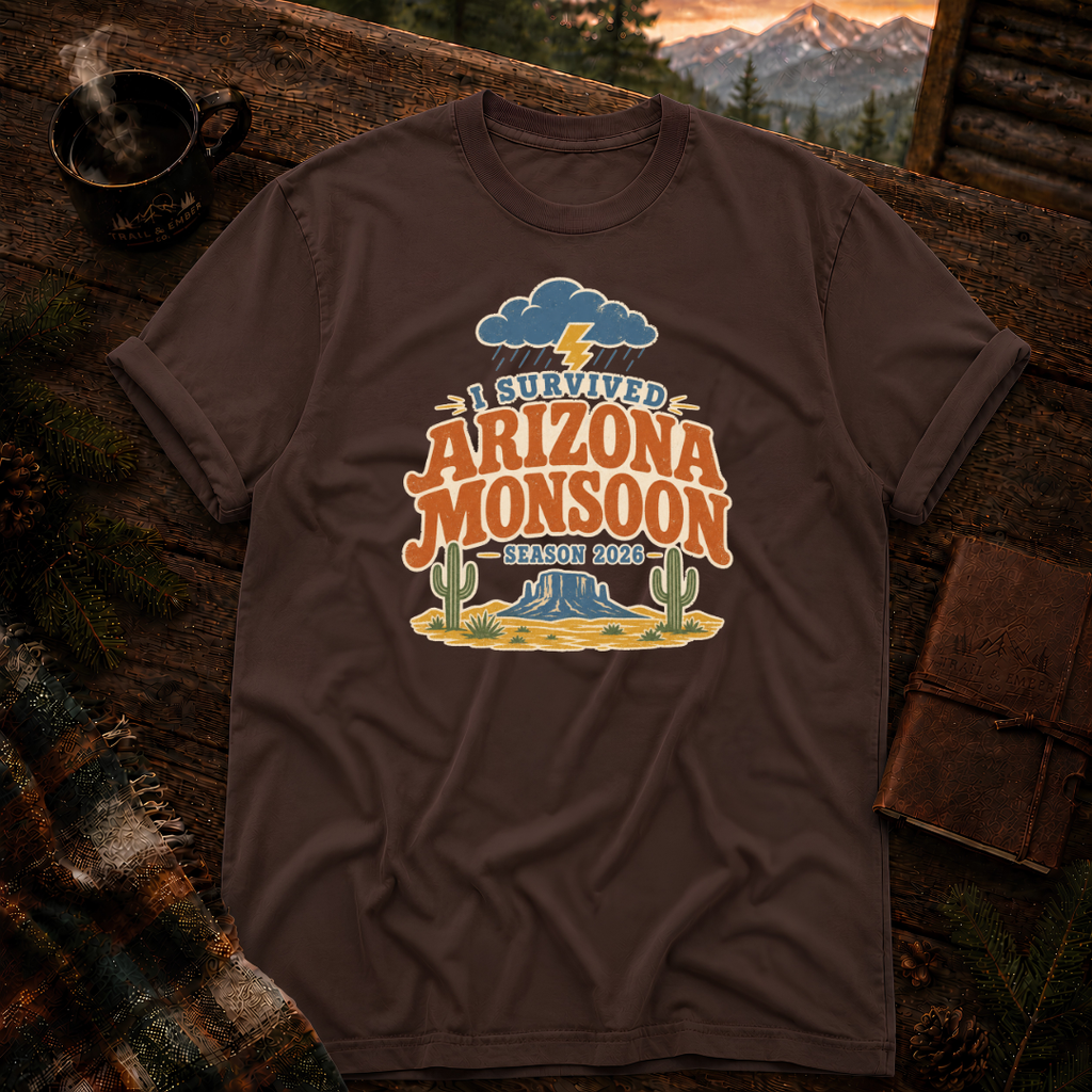 Espresso Comfort Colors 1717 t-shirt with Arizona Monsoon design — Trail & Ember Co.