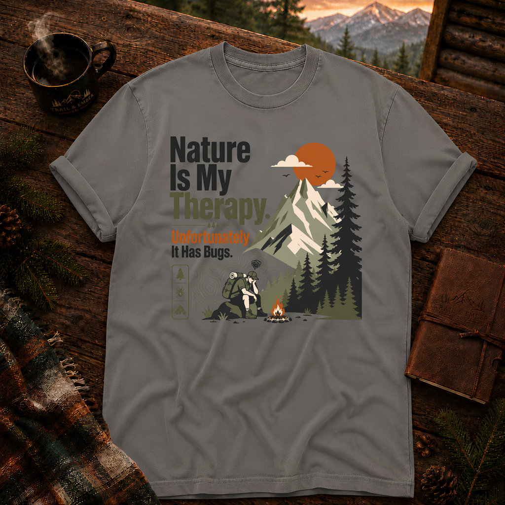 Grey Comfort Colors 1717 t-shirt with Find Your Own Trail design — Trail & Ember Co.