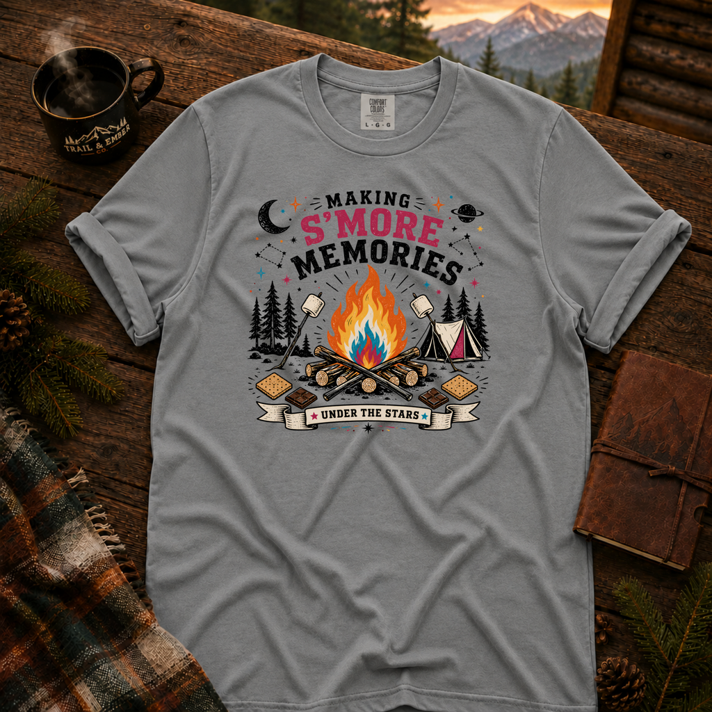 S'More Memories Comfort Colors T-Shirt in Grey