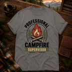 Grey Comfort Colors 1717 t-shirt with Campfire Supervisor design — Trail & Ember Co.
