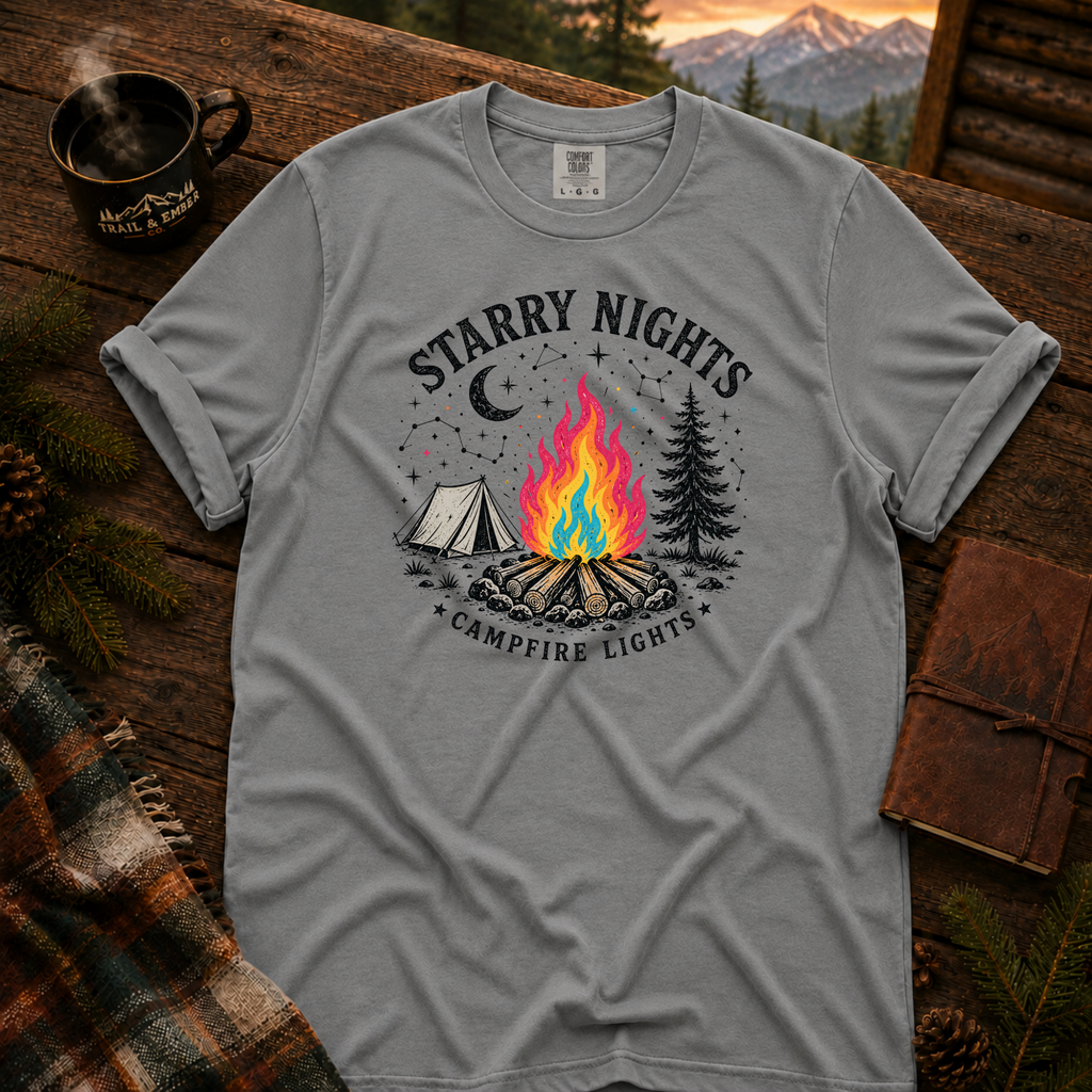 Starry Night Comfort Colors T-Shirt in Grey