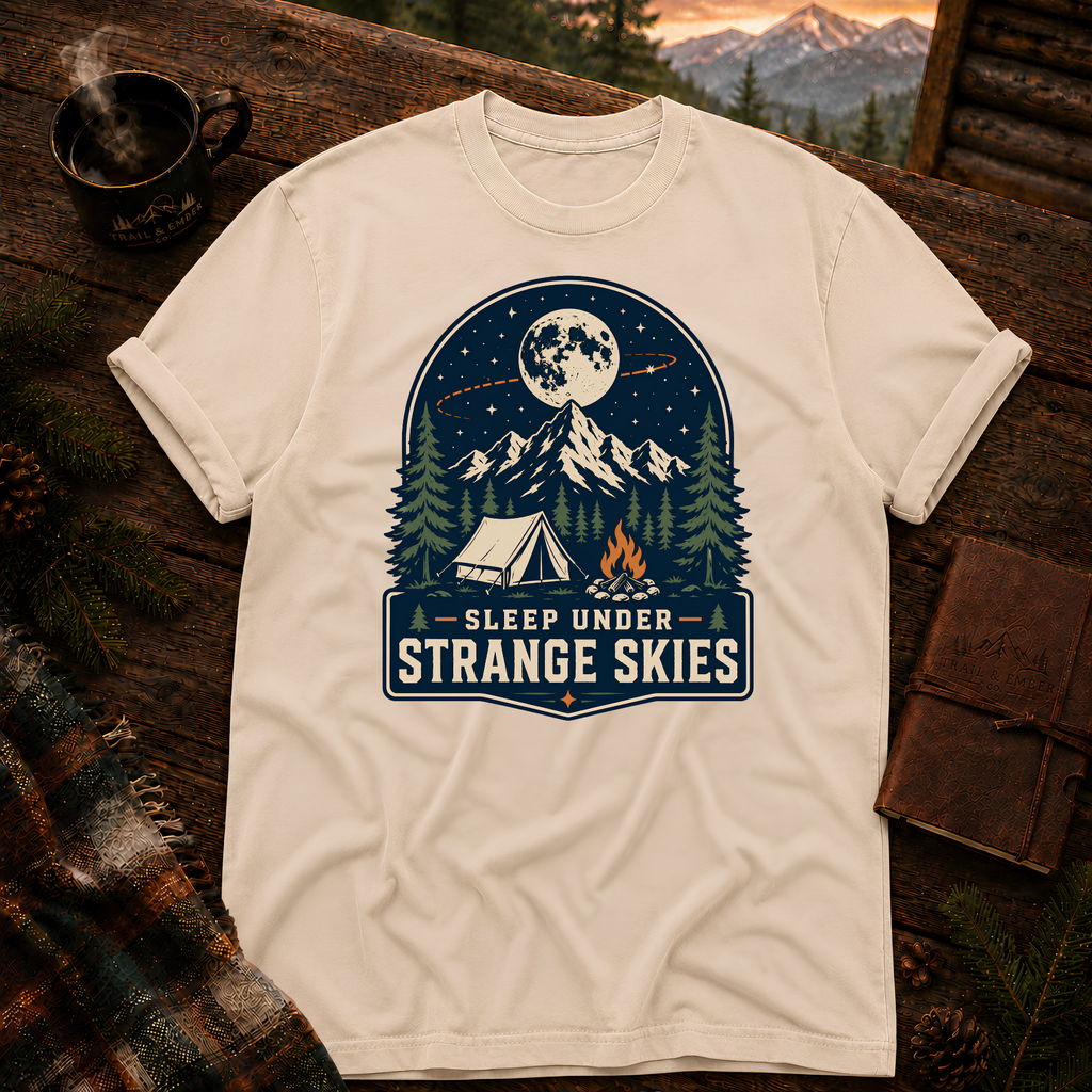 Ivory Comfort Colors 1717 t-shirt with Sleep Under Strange Skies design — Trail & Ember Co.
