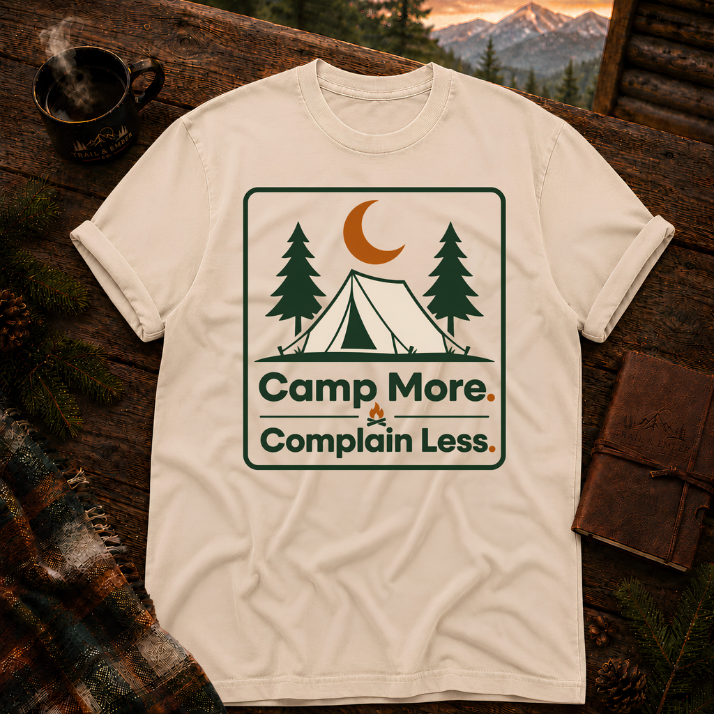 Ivory Comfort Colors 1717 t-shirt with Camp More Complain Less design — Trail & Ember Co.