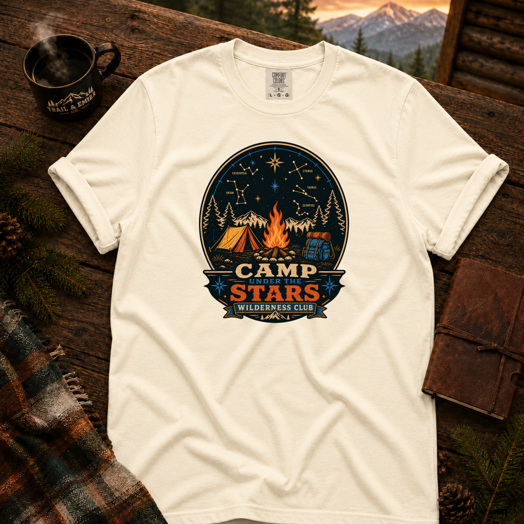 Camp Stars Comfort Colors T-Shirt in Ivory