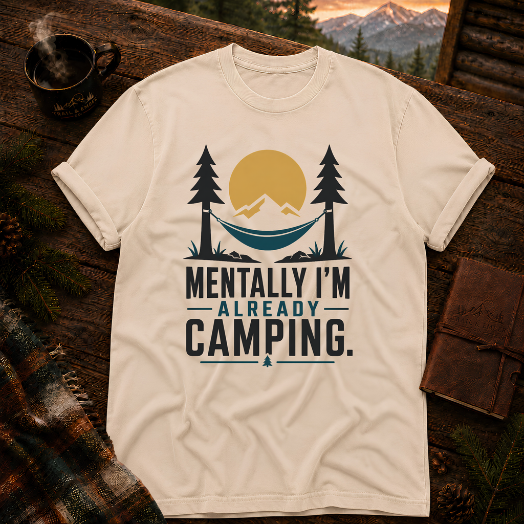 Mentally I'm Already Camping - Comfort Colors T-Shirt