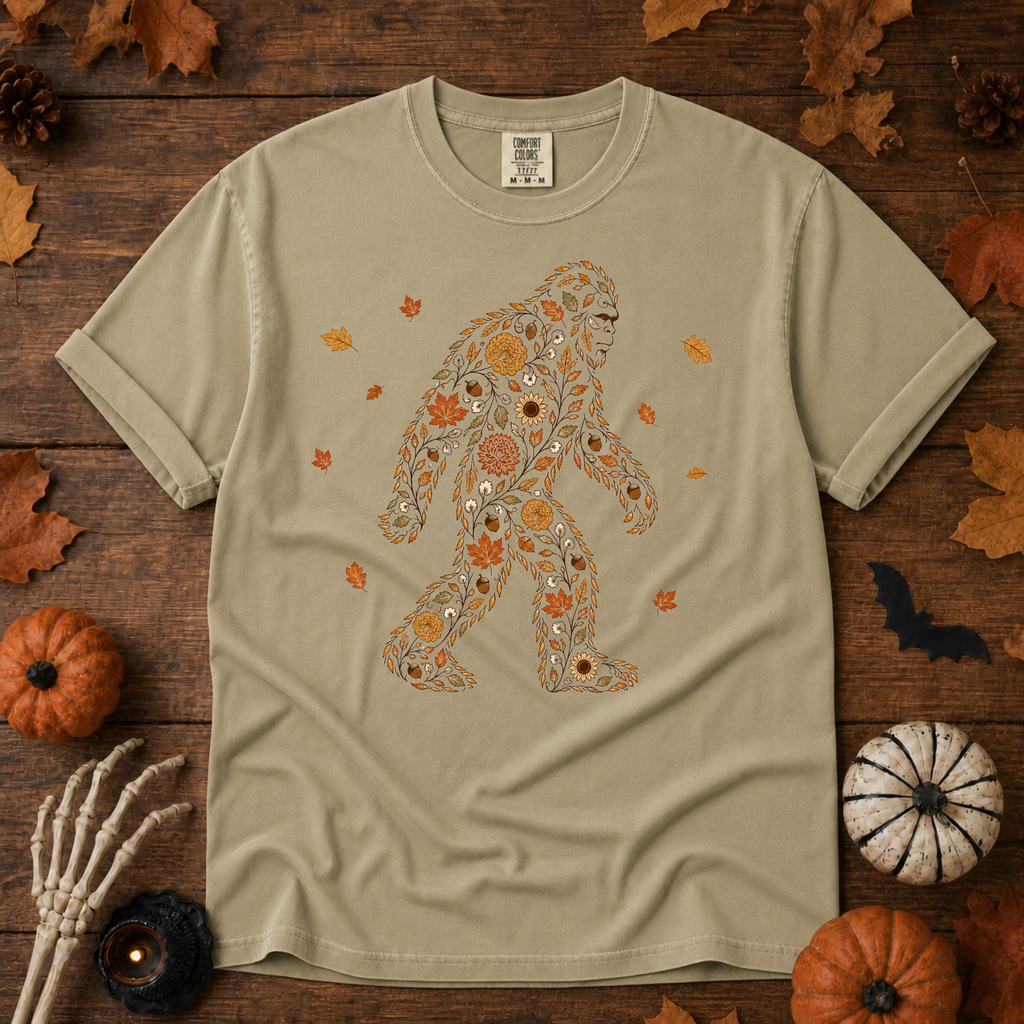 Autumn Big Foot graphic t-shirt in Khaki, Trail & Ember Co. — Southwestern vintage design