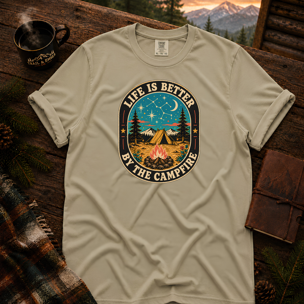 Life Is Better Comfort Colors T-Shirt in Khaki