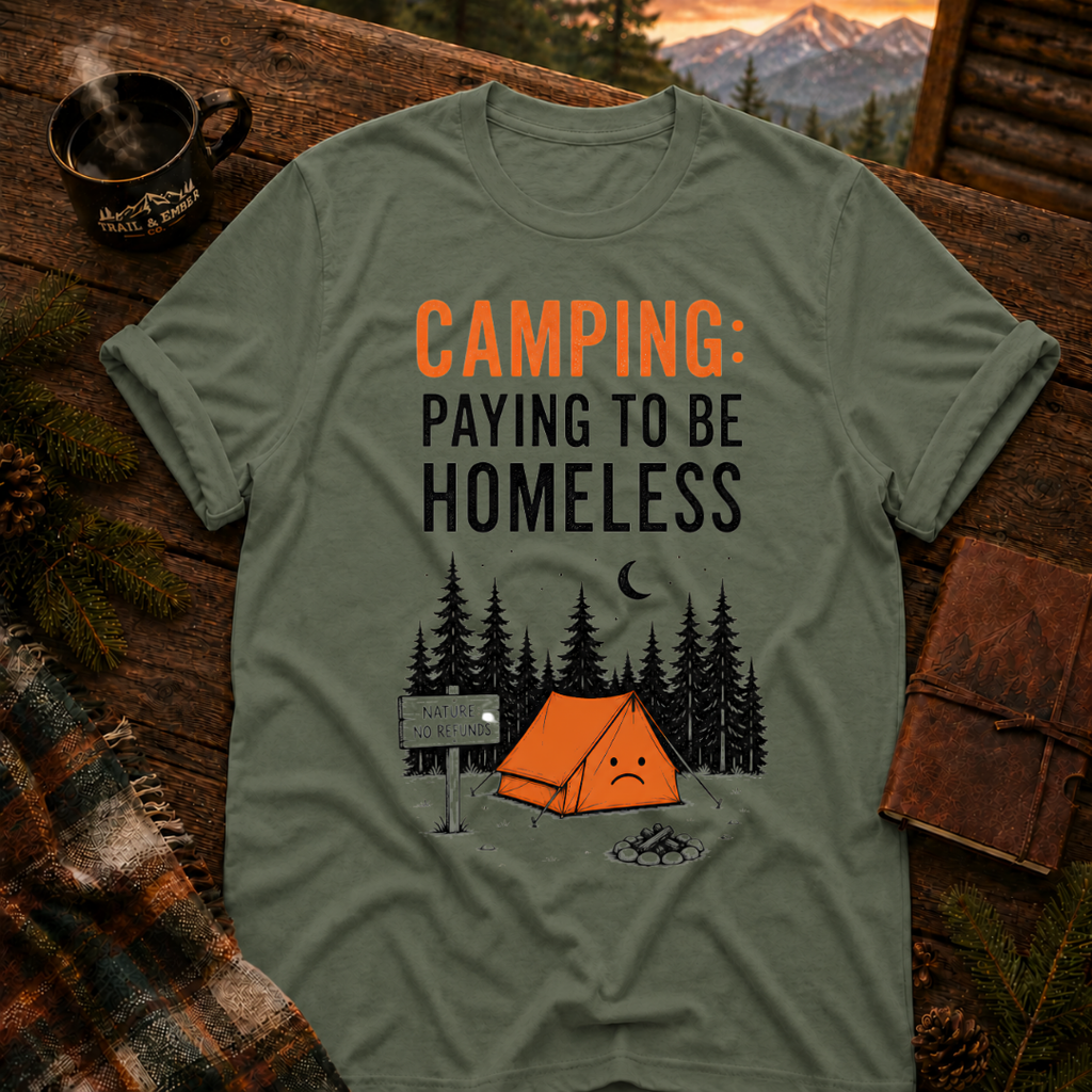 Paying to Be Homeless Camping T-Shirt