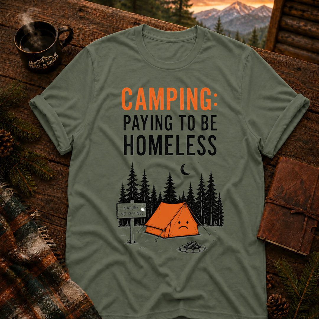 Paying to Be Homeless Camping T-Shirt