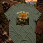 Military Green Gildan 64000 t-shirt with Save Point Found graphic — Trail & Ember Co. outdoor apparel