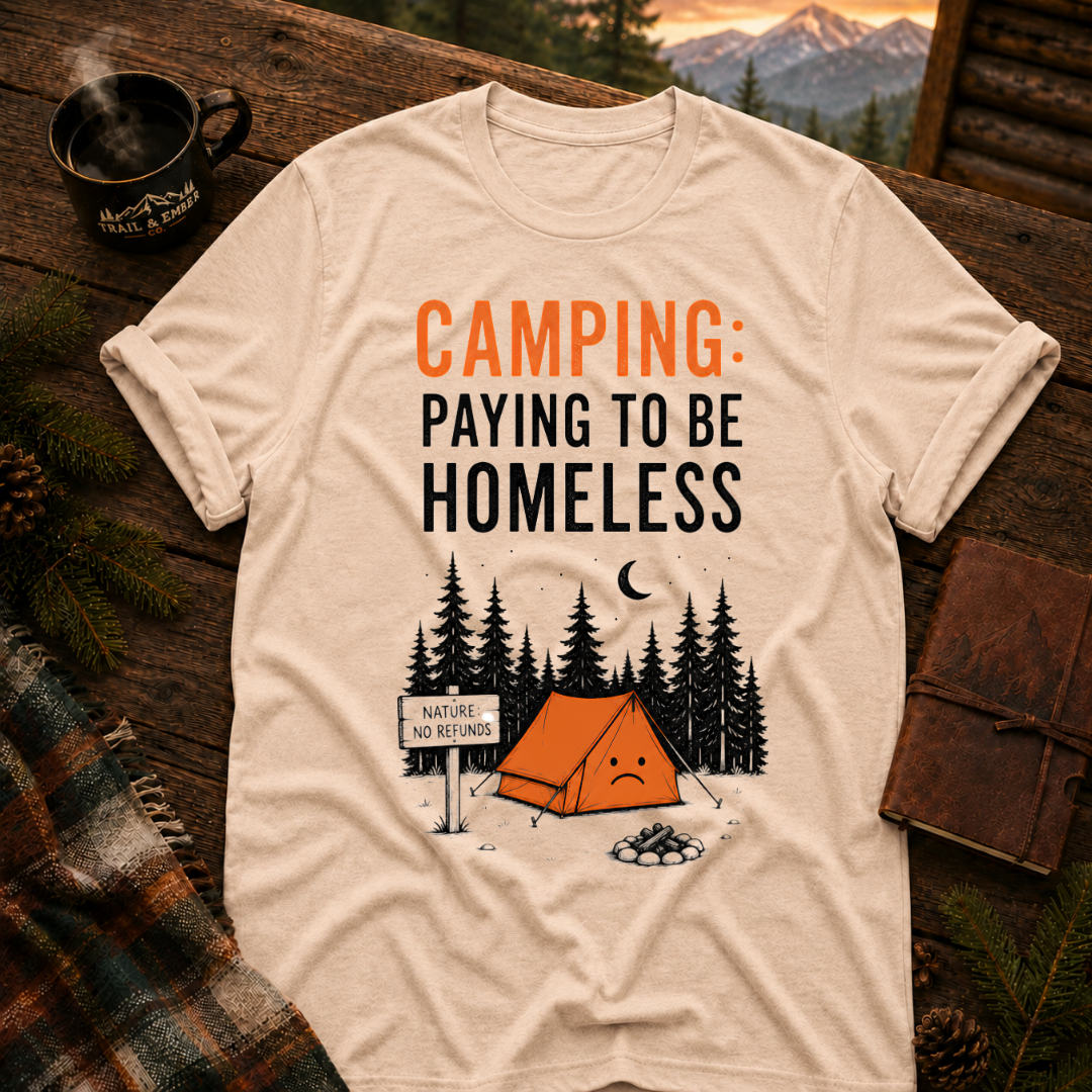 Paying to Be Homeless Camping T-Shirt