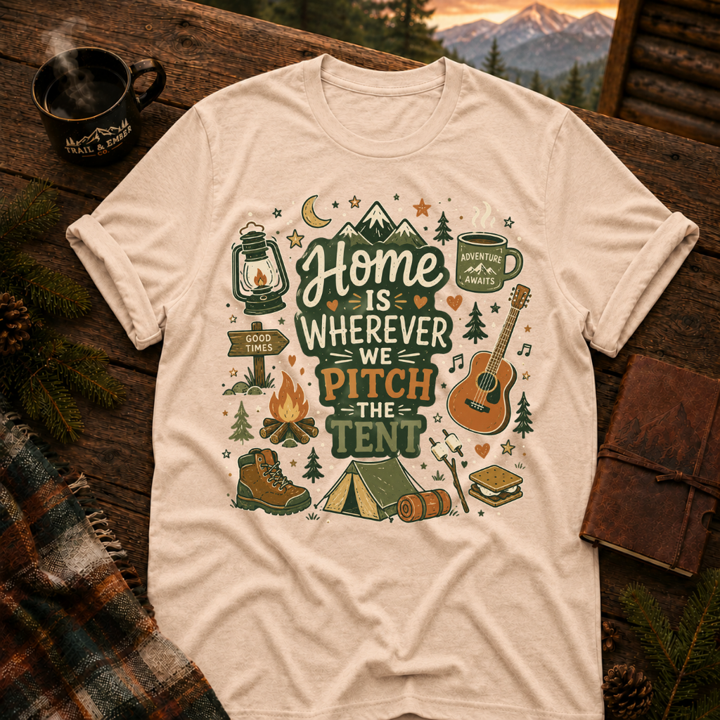 Home is where the tent is pitched- T-Shirt
