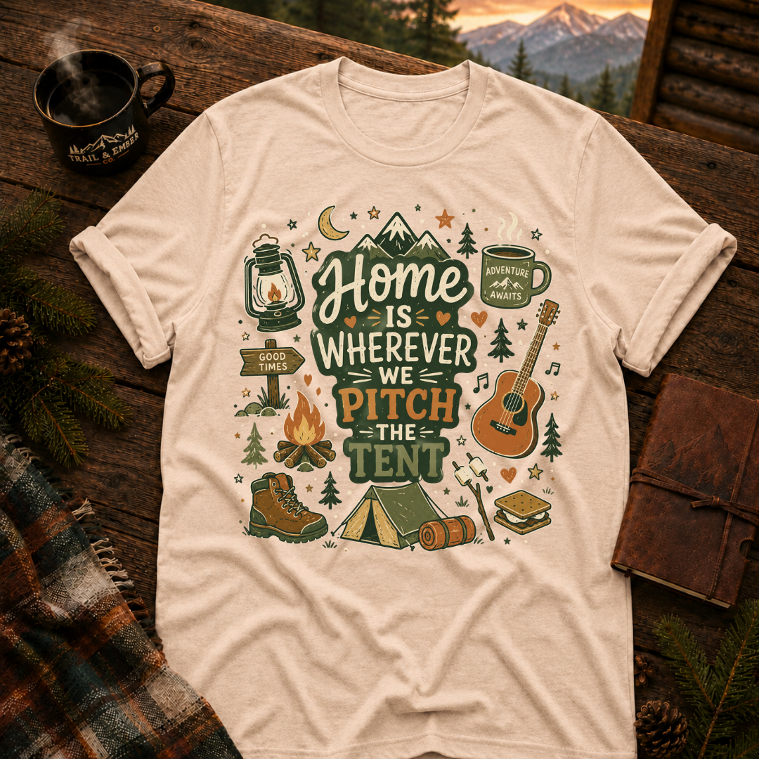 Home is where the tent is pitched- T-Shirt