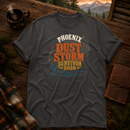 Phoenix Dust Storm tee in Pepper — Arizona haboob design on garment-dyed Comfort Colors cotton