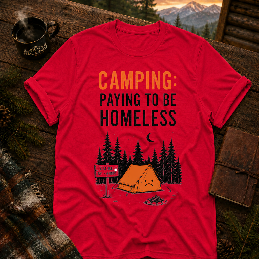 Paying to Be Homeless Camping T-Shirt