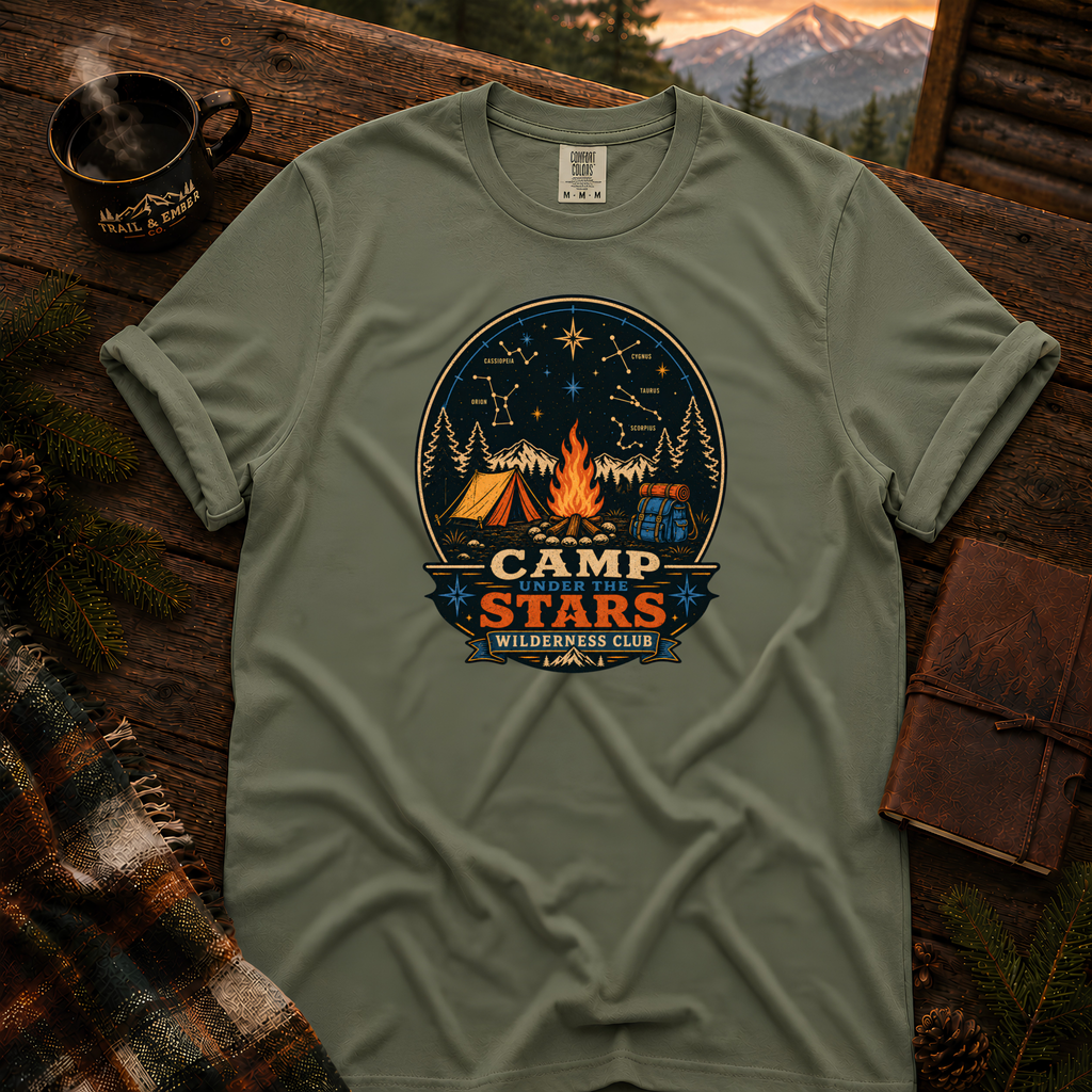 Camp Stars Comfort Colors T-Shirt in Sage