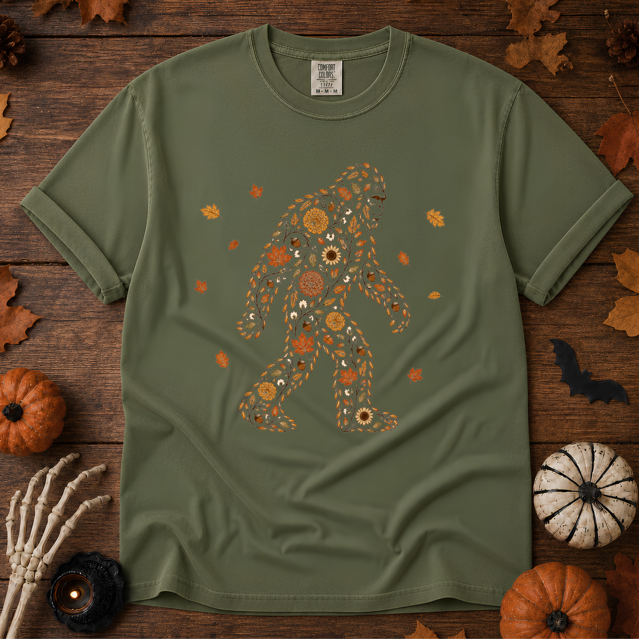 Autumn Big Foot graphic t-shirt in Sage, Trail & Ember Co. — Southwestern vintage design